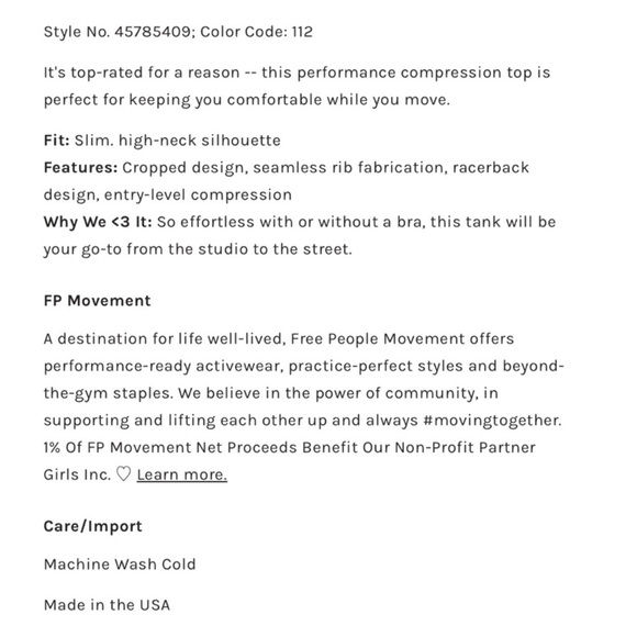 Free People Movement Happiness Runs Crop Tank Size XS/S NWOT - Picture 4 of 9